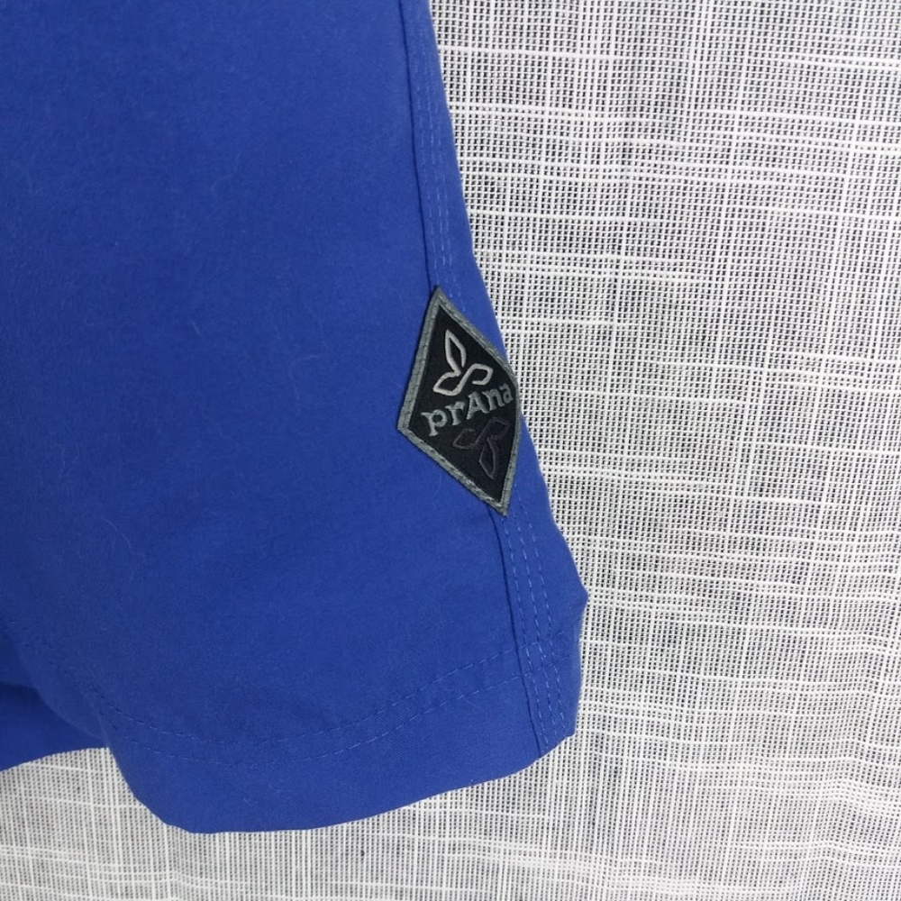 Mens prAna Mojo Shorts Size Large Cobalt Blue Yoga - Picture 2 of 4